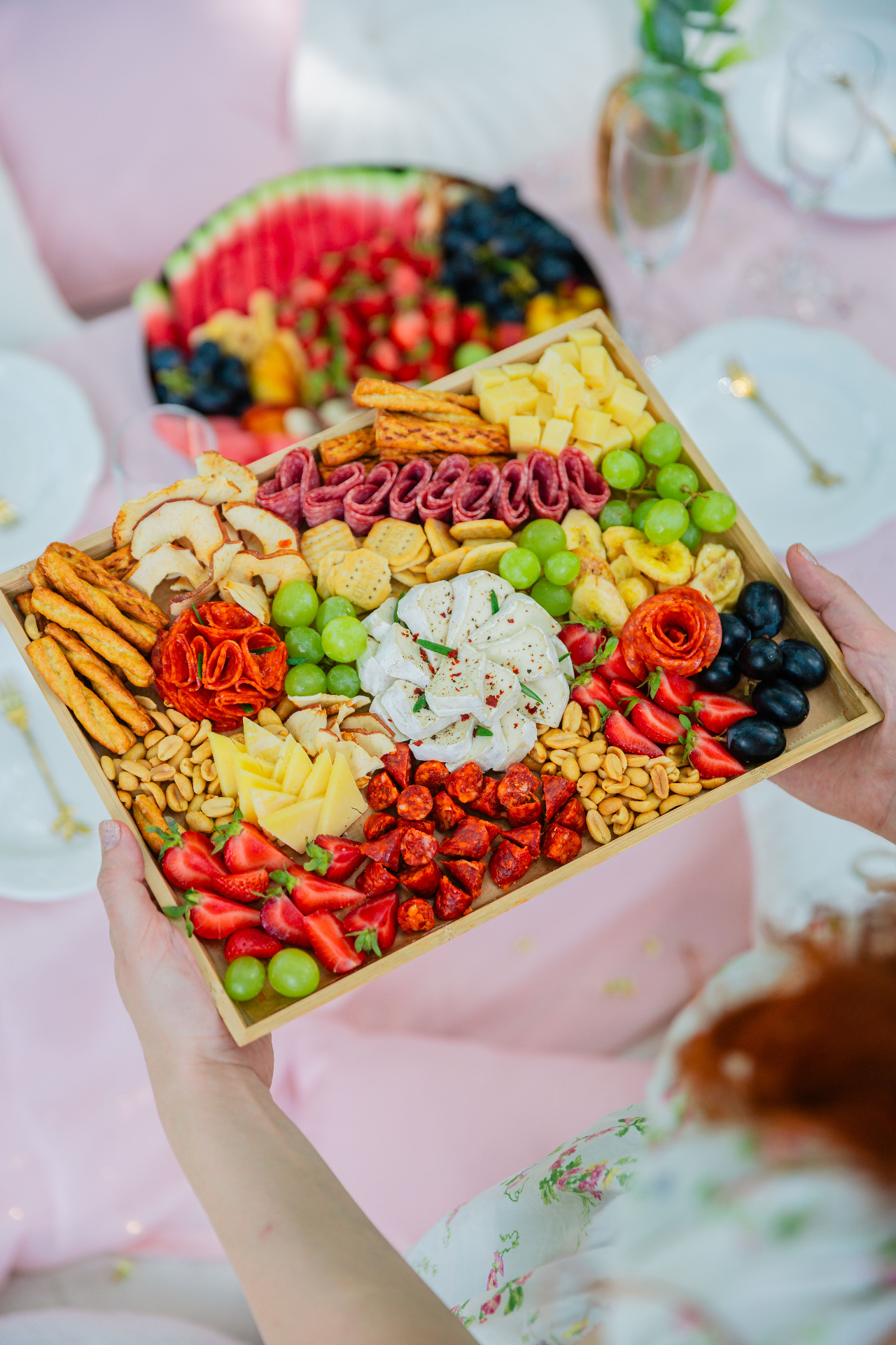 Premium grazing board with charcuterie, cheese and fresh fruit by Vivielle Events Budapest