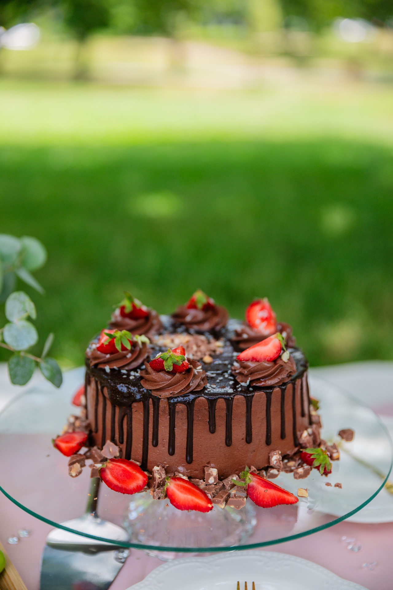 Luxury picnic chocolate cake styling in Budapest by Vivielle Events